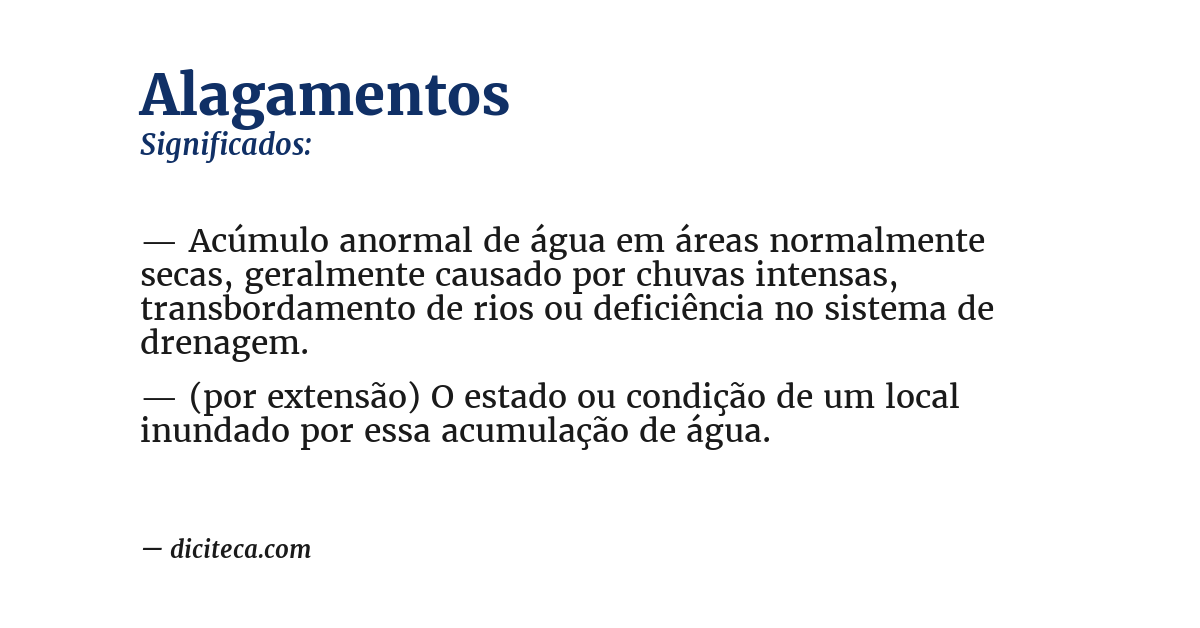 Significado de alagamentos