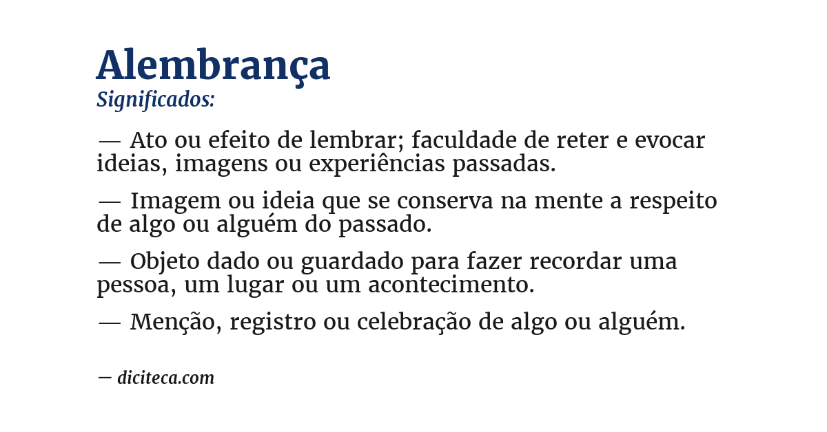 Significado de alembrança