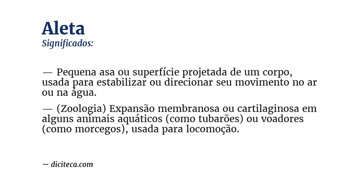 Significado de aleta