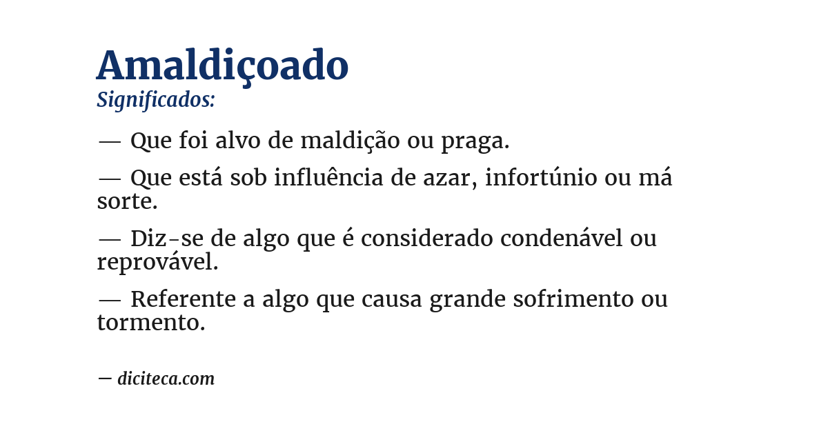 Significado de amaldiçoado