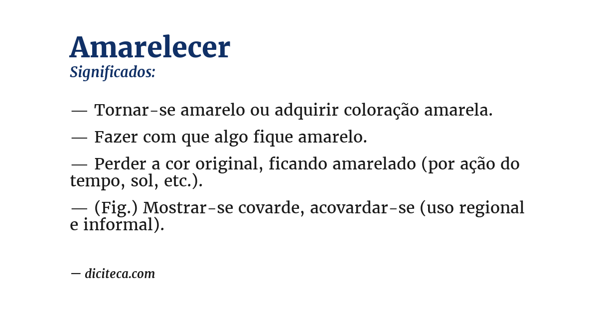 Significado de amarelecer