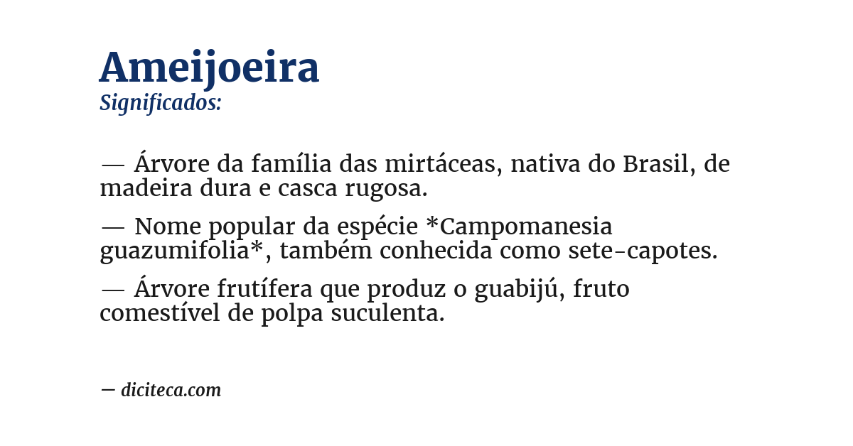 Significado de ameijoeira