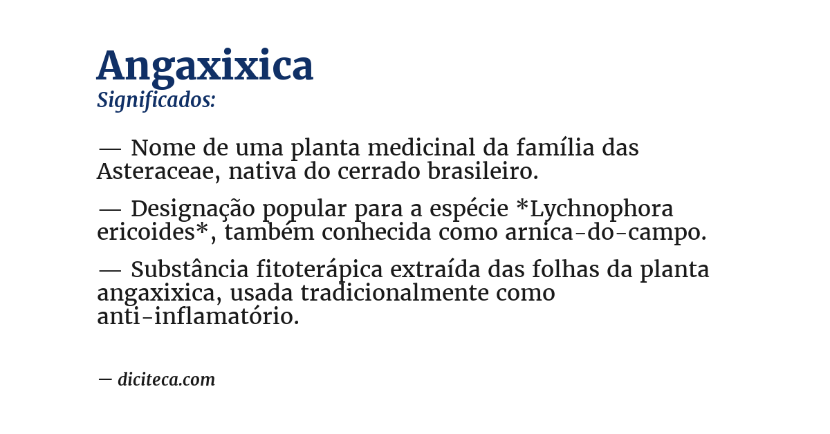 Significado de angaxixica