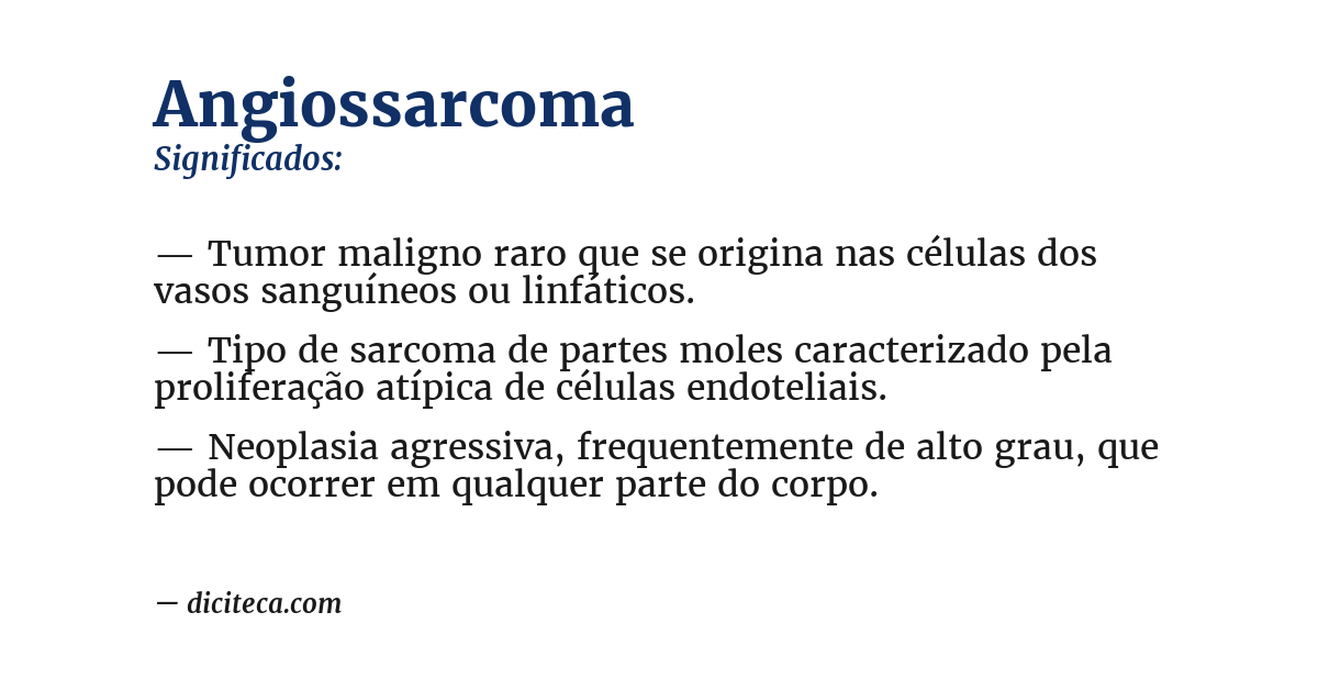 Significado de angiossarcoma