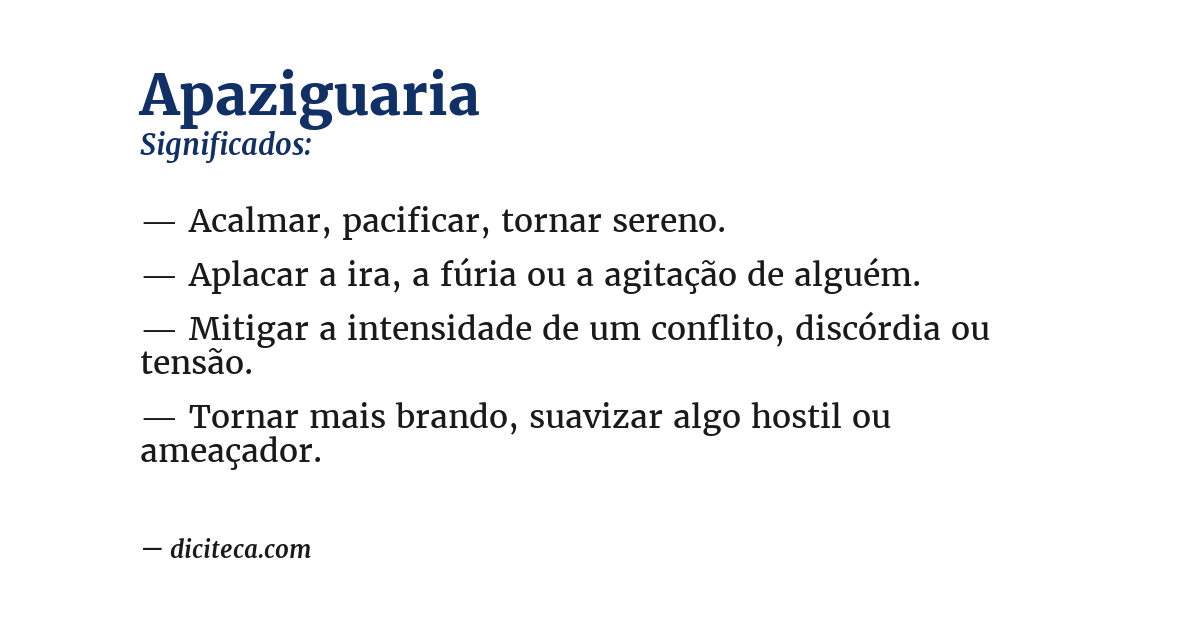 Significado de apaziguaria