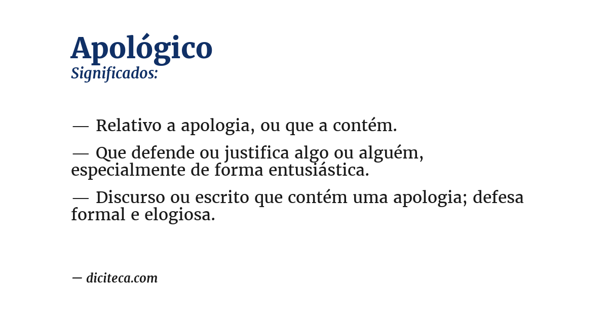 Significado de apológico