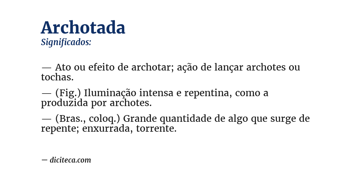 Significado de archotada