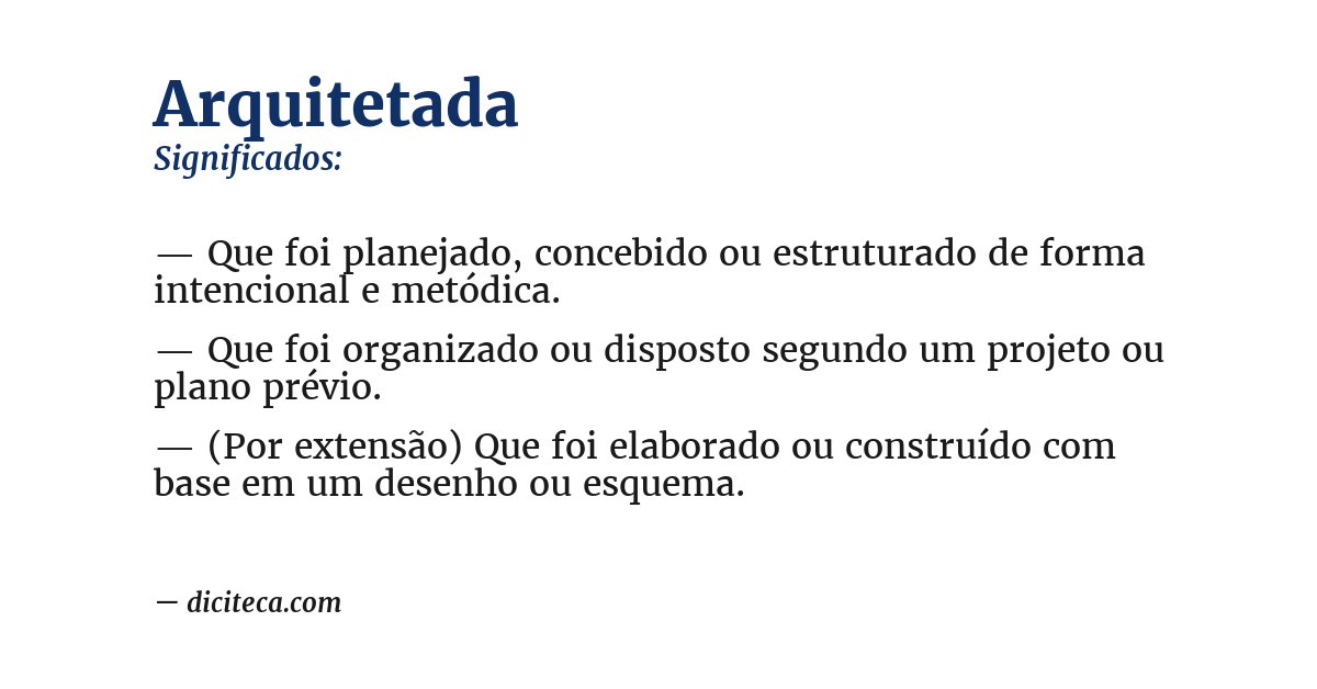 Significado de arquitetada
