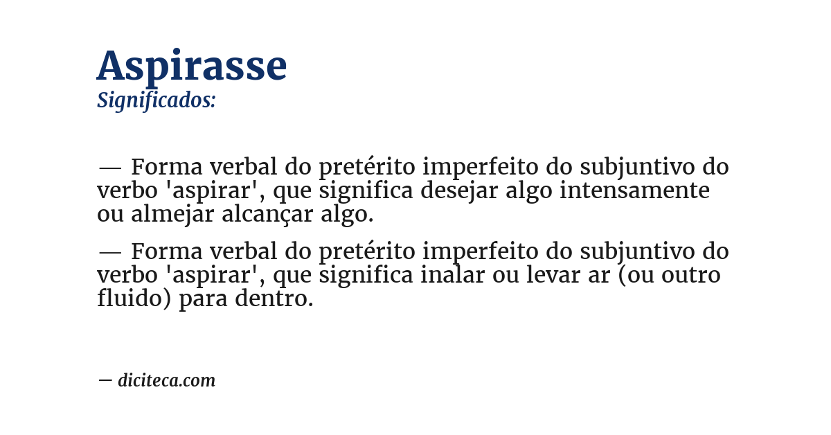 Significado de aspirasse