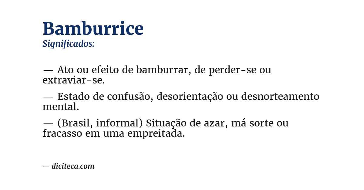 Significado de bamburrice