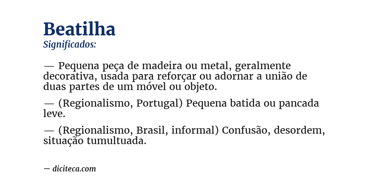 Significado de beatilha