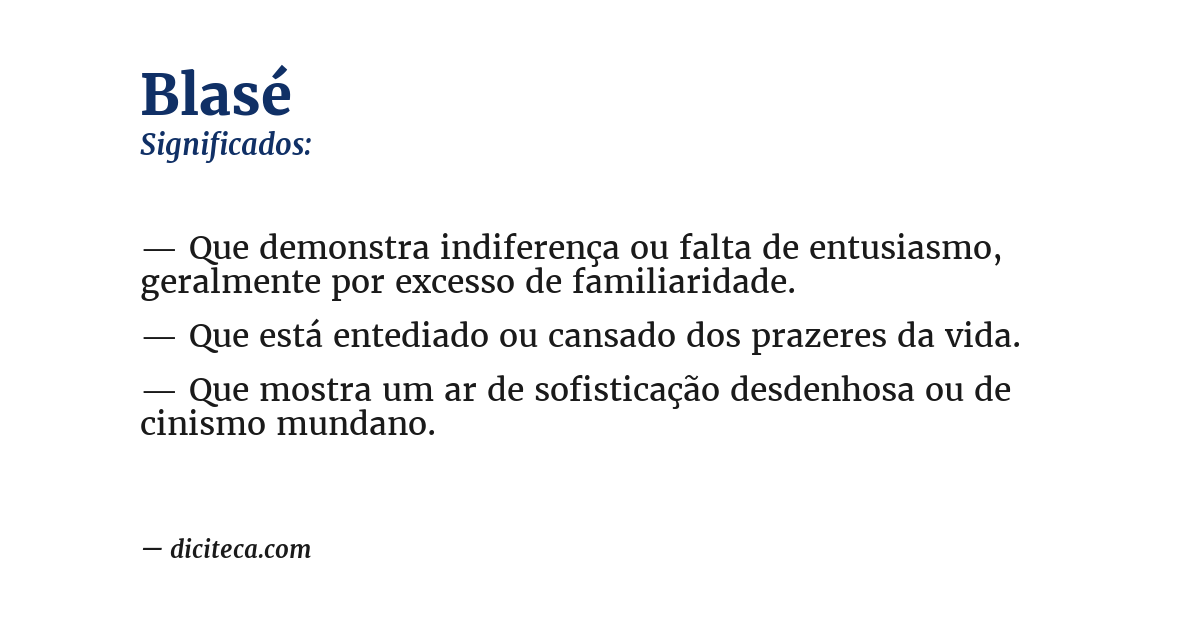 Significado de blasé