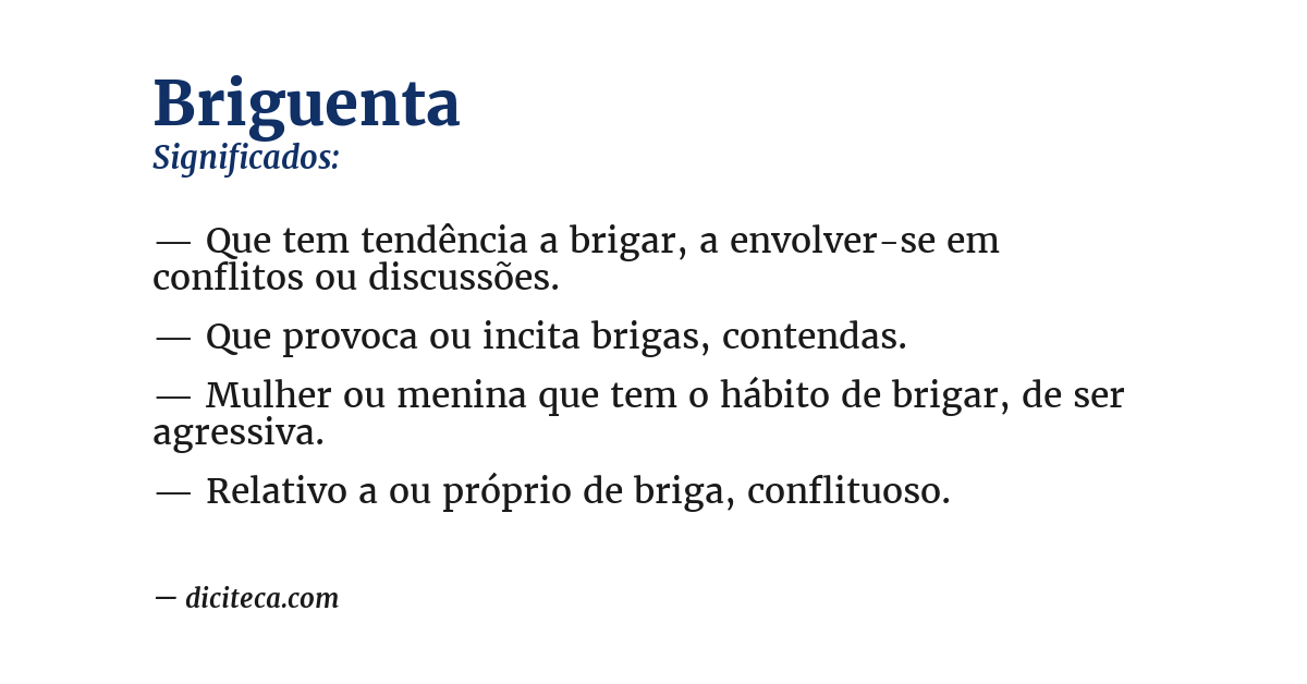 Significado de briguenta