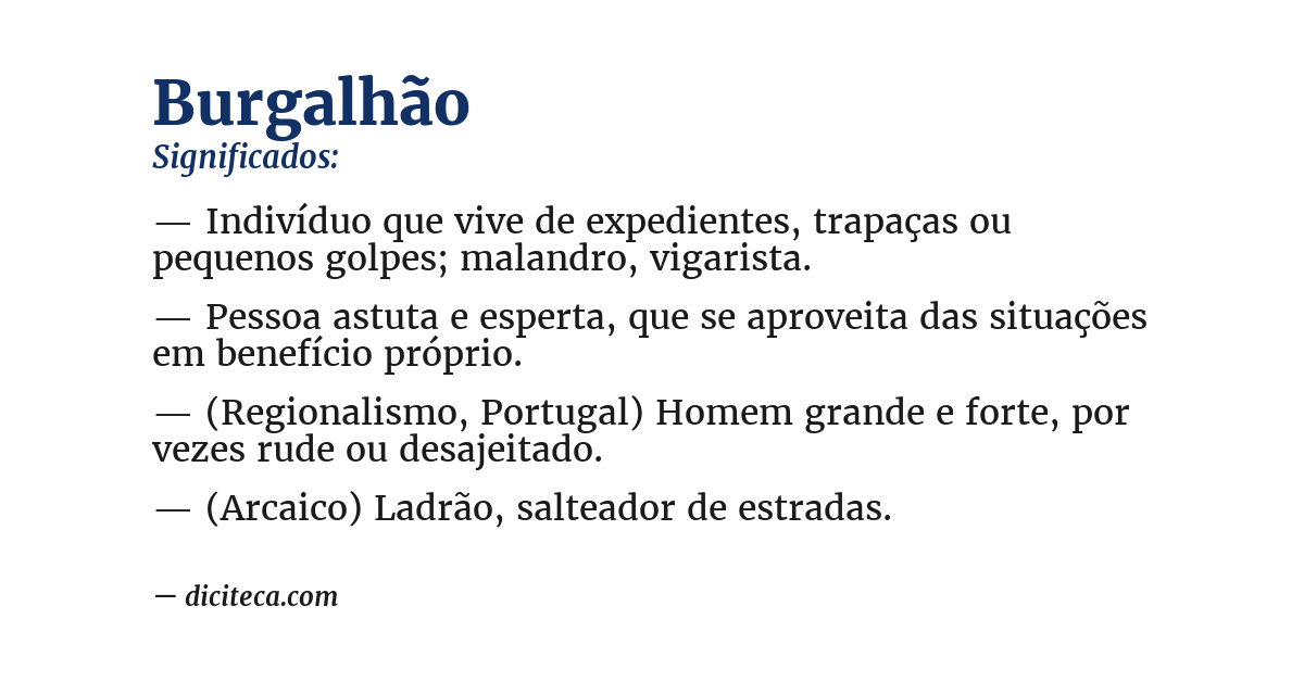 Significado de burgalhão