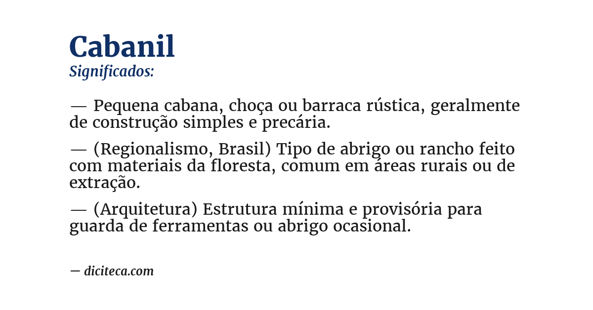 Significado de cabanil