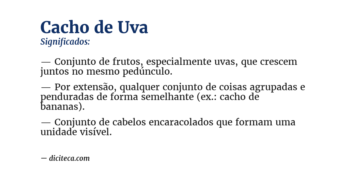 Significado de cacho de uva