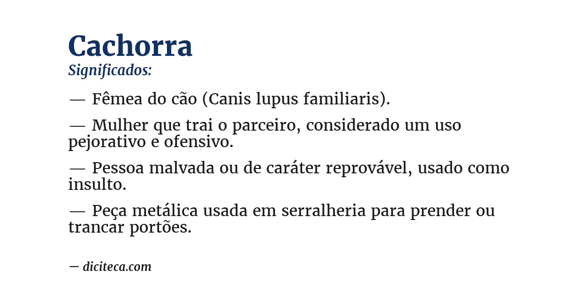 Significado de cachorra