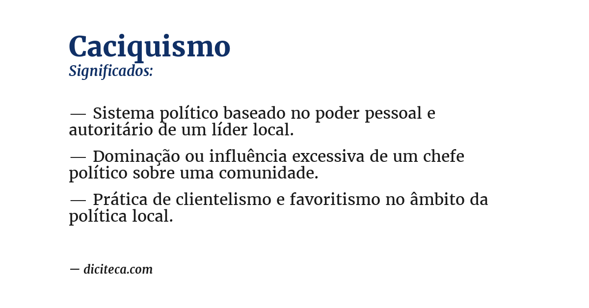 Significado de caciquismo