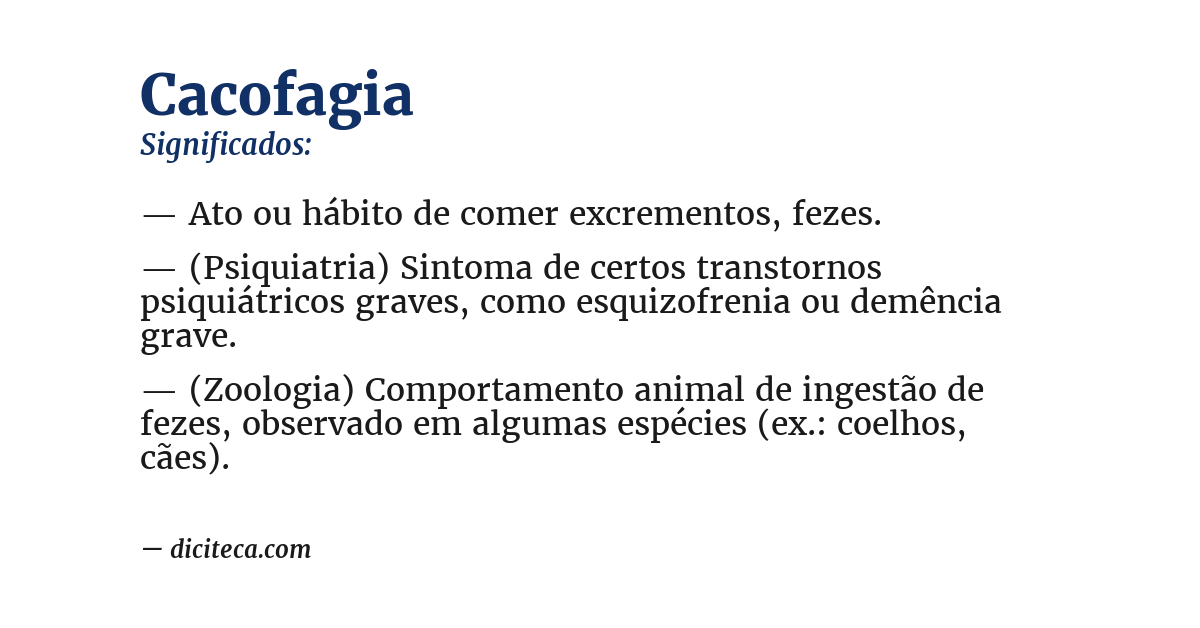 Significado de cacofagia