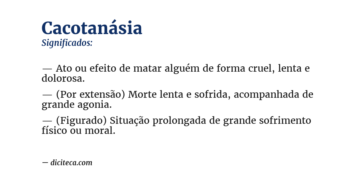 Significado de cacotanásia