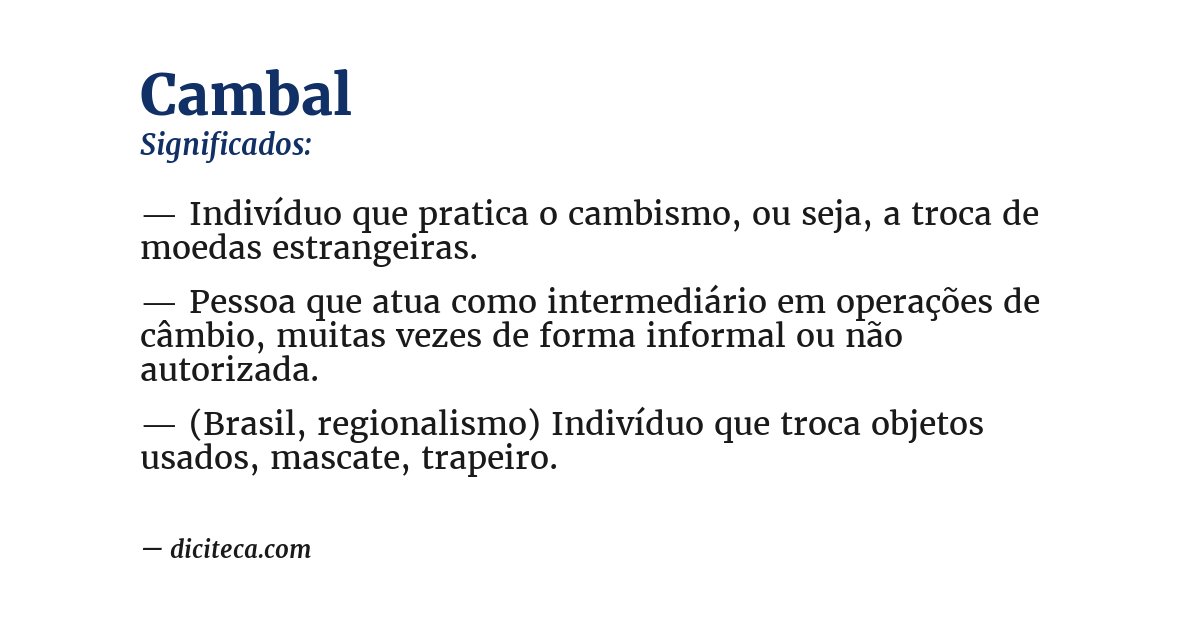 Significado de cambal