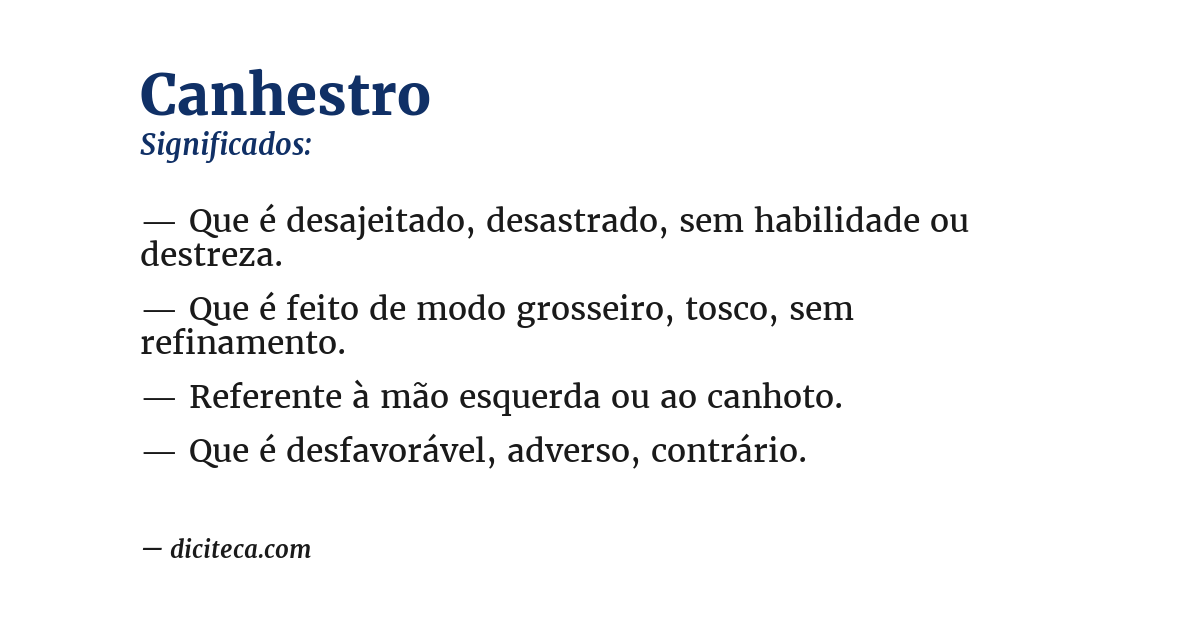 Significado de canhestro