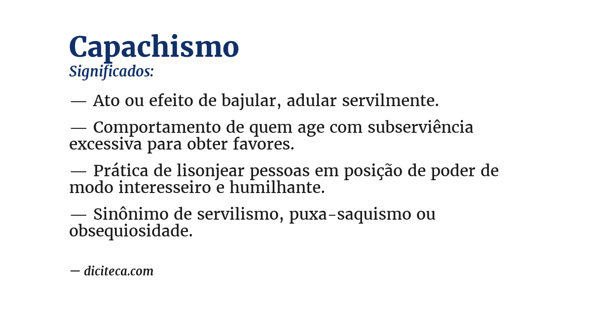 Significado de capachismo