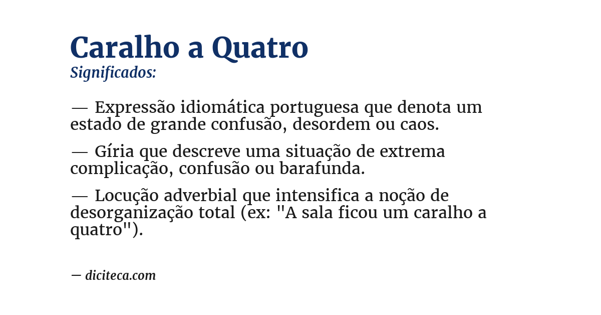 Significado de caralho a quatro