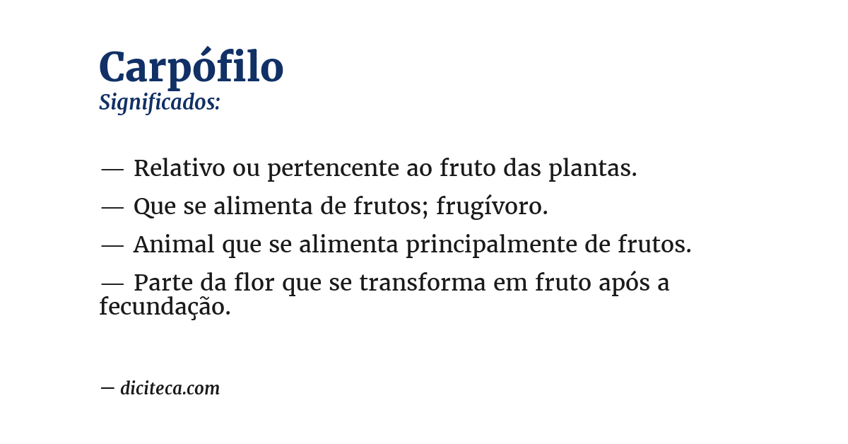 Significado de carpófilo