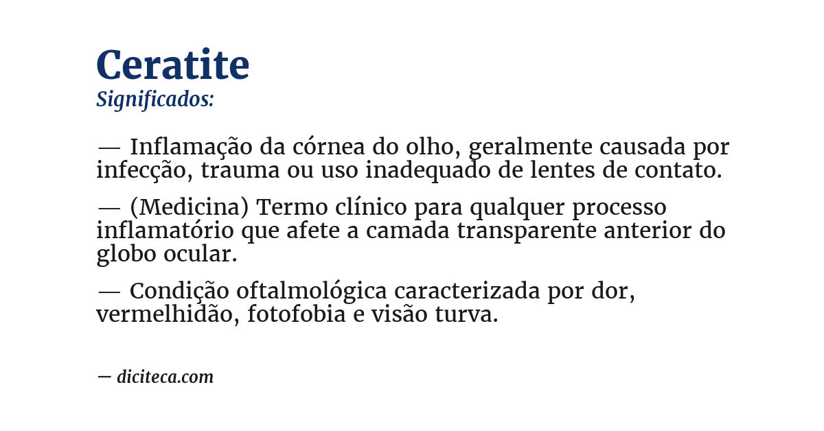 Significado de ceratite