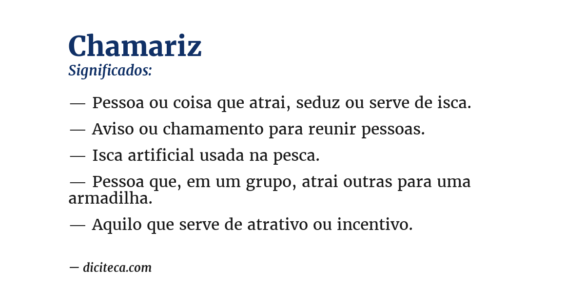Significado de chamariz