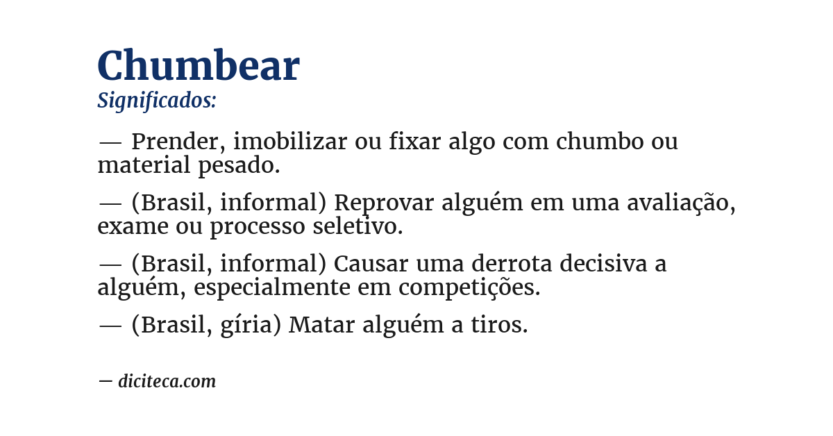 Significado de chumbear