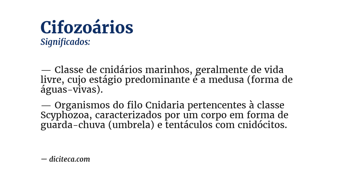 Significado de cifozoários