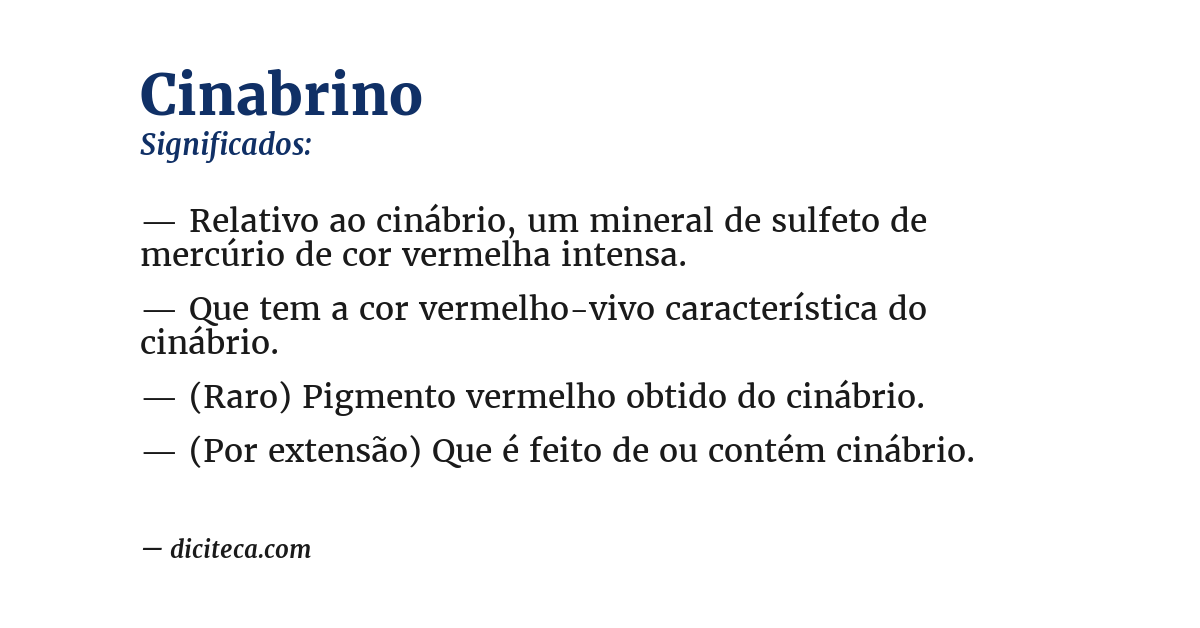 Significado de cinabrino