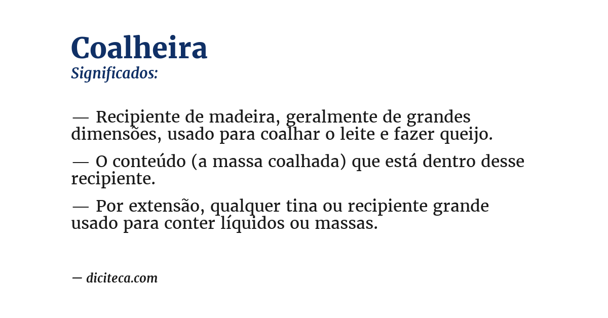 Significado de coalheira