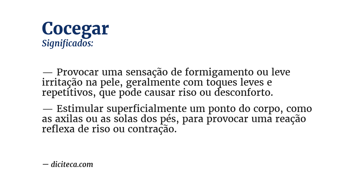 Significado de cocegar