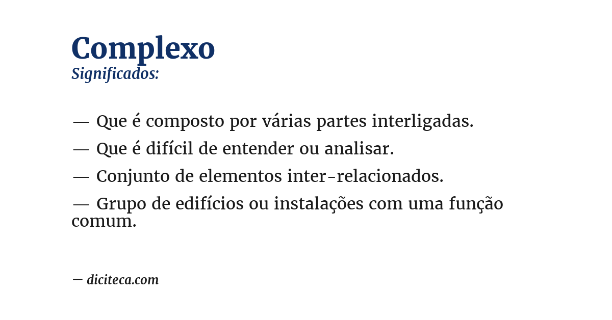 Significado de complexo