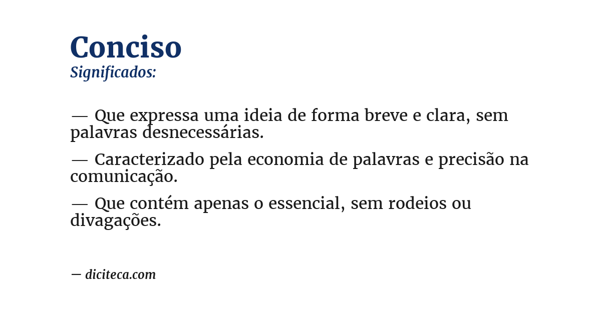Significado de conciso