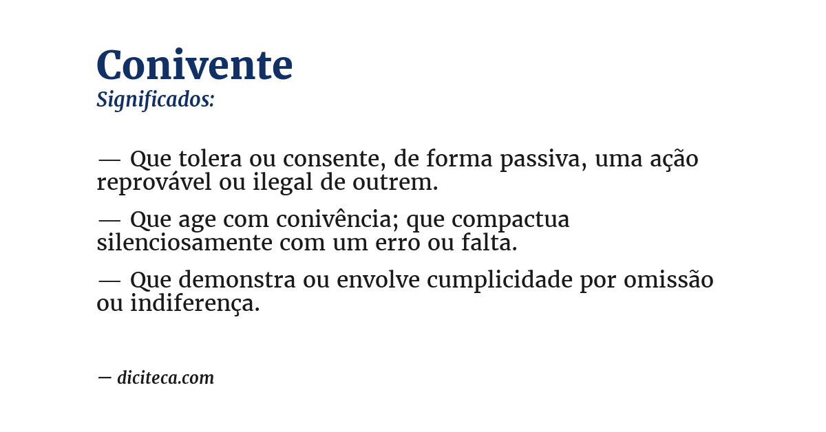 Significado de conivente