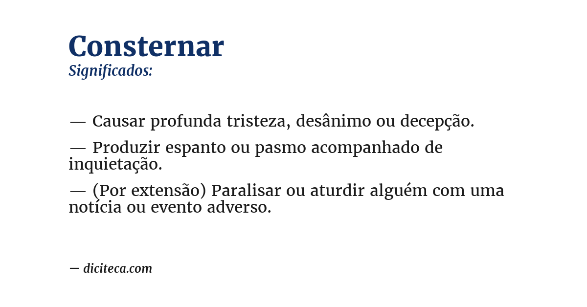 Significado de consternar
