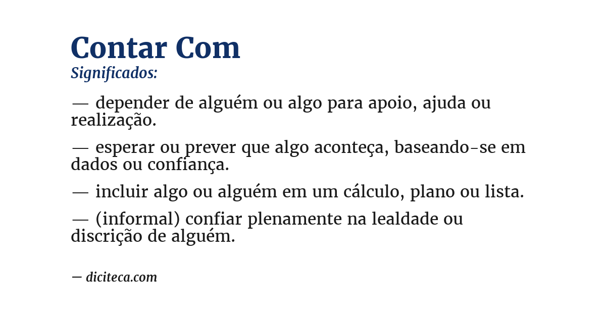 Significado de contar com