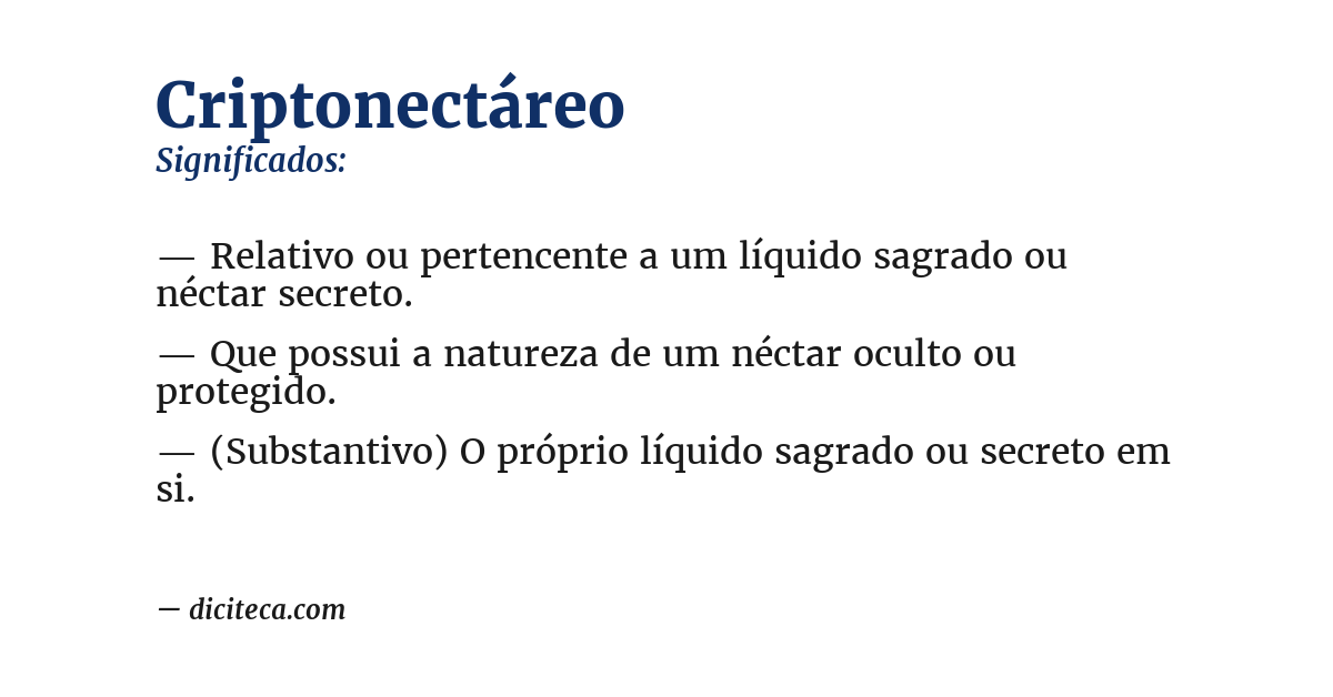 Significado de criptonectáreo