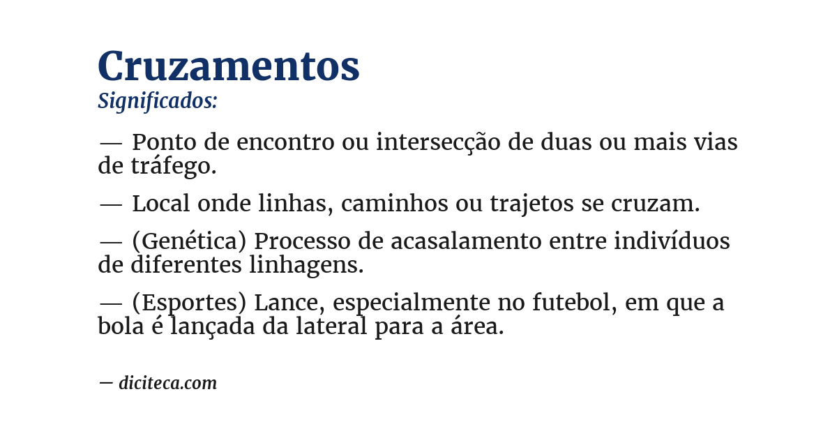 Significado de cruzamentos