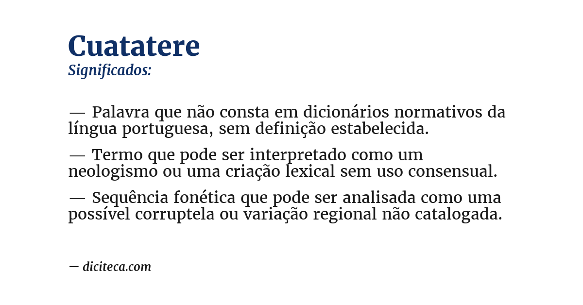 Significado de cuatatere