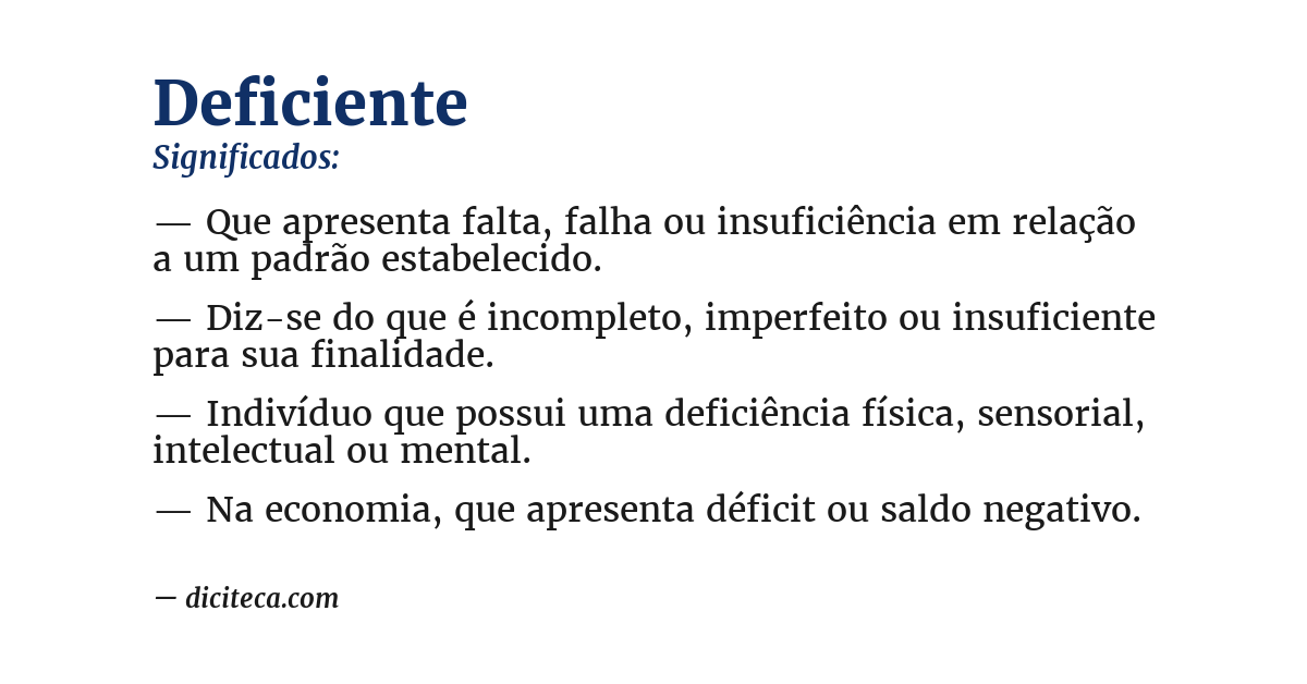 Significado de deficiente