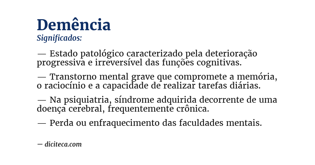 Significado de demência