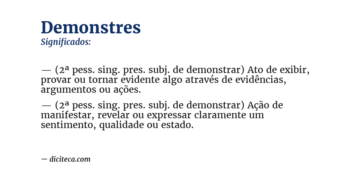 Significado de demonstres