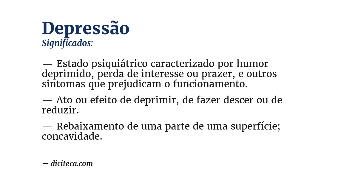 Significado de depressão