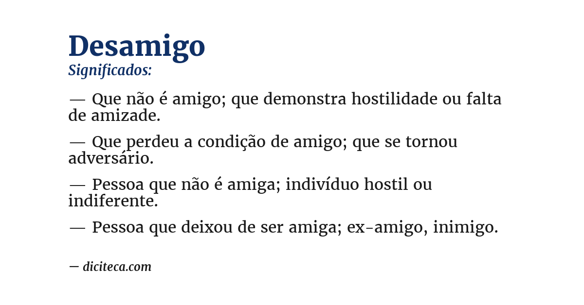 Significado de desamigo