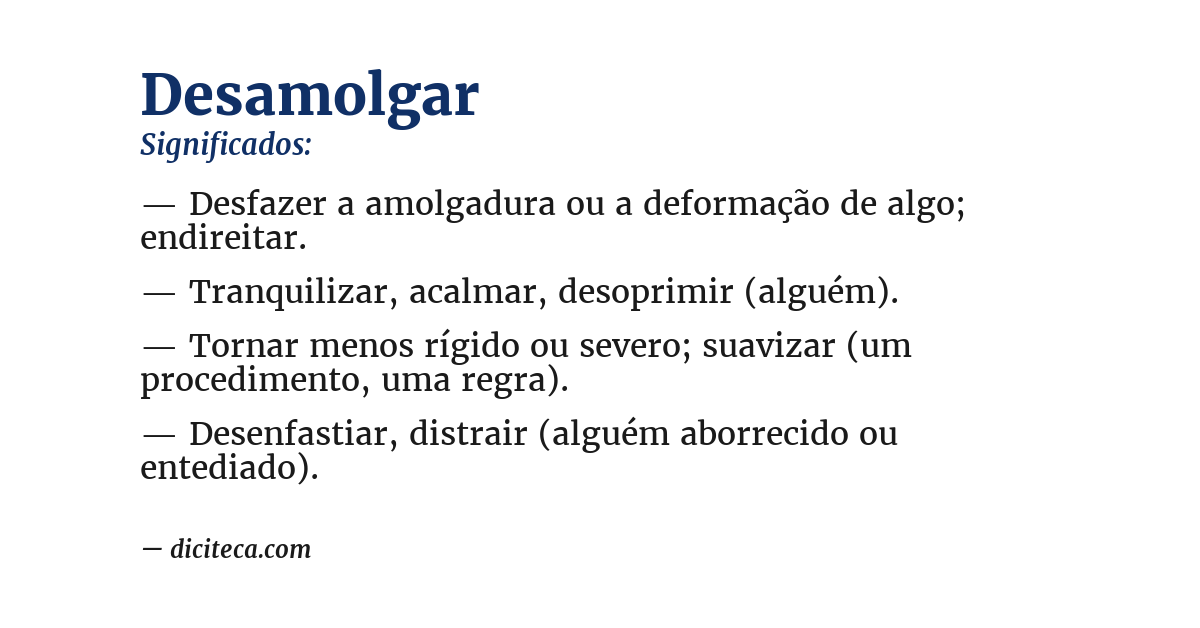Significado de desamolgar